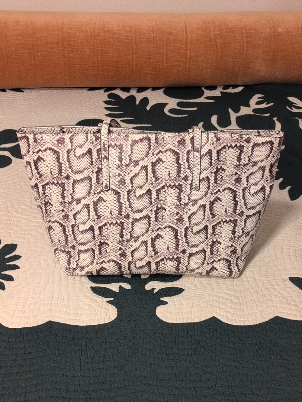 INC Snake-Print Tote Bag in White and Gray - Stylish Everyday Carry